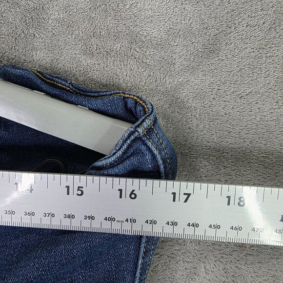 Womens Wrangler Blue Denim Corset Playsuit Strapless Smocked Back Side Zip L - Picture 6 of 12